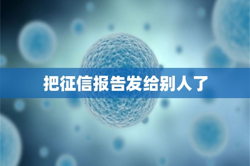 把征信报告发给别人了