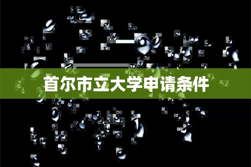 首尔市立大学申请条件